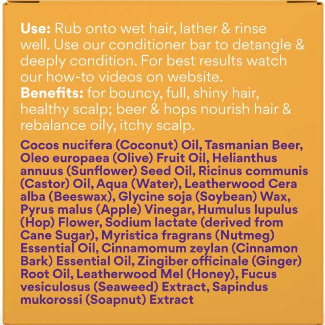 Beauty & the Bees Real Beer & Honey Shampoo Bar 120g - Ginger, Cinnamon, Nutmeg - Image 4