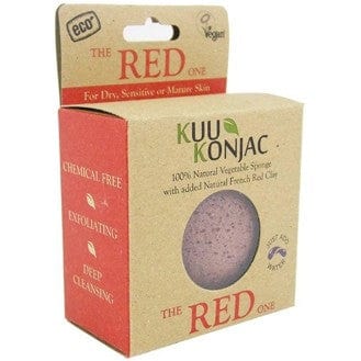KUU konjac sponge - french red clay for dry skin - Image 4